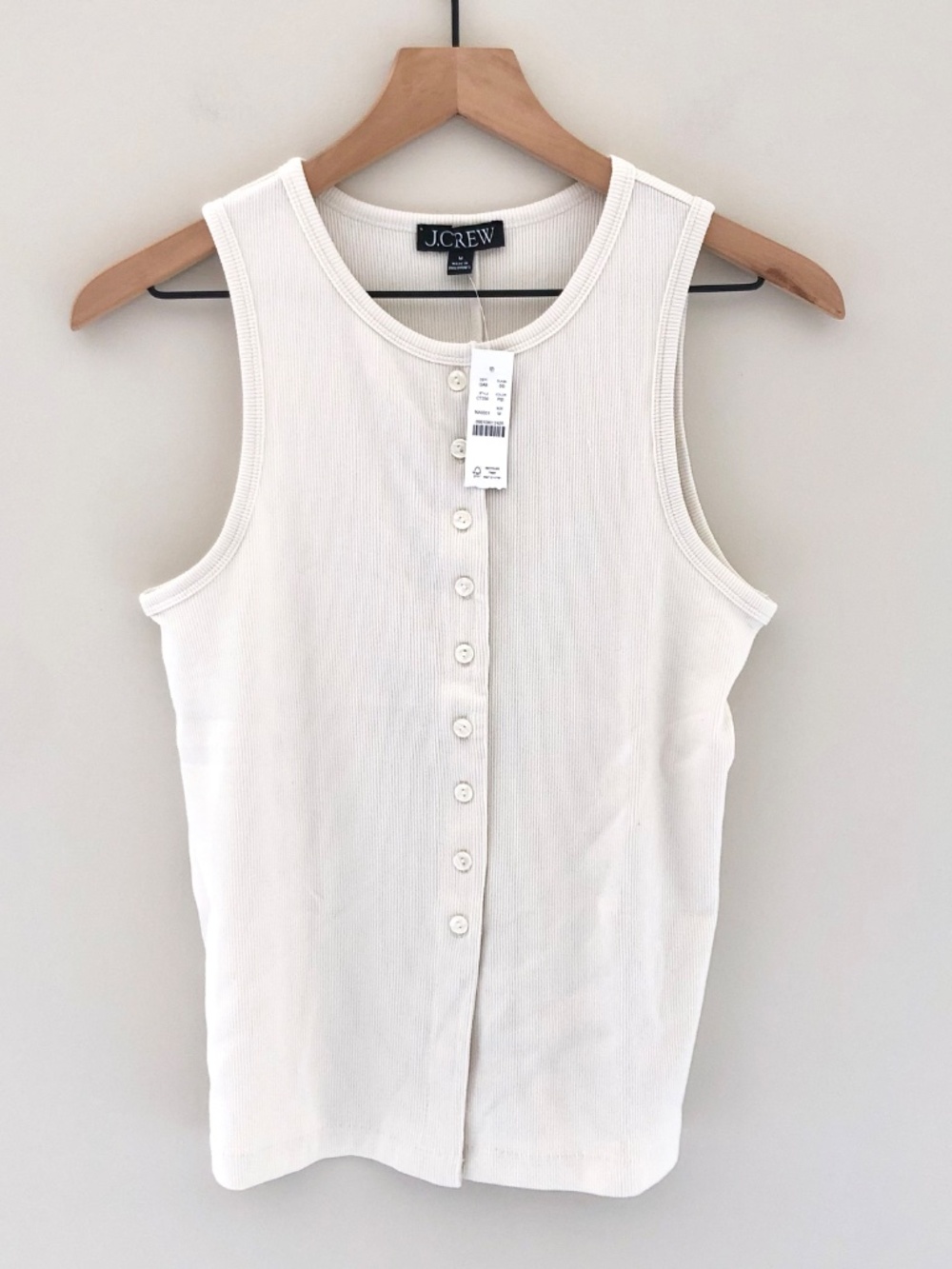 NWT J.Crew Perfect Rib Button-up Shell Top in Pale Ibis